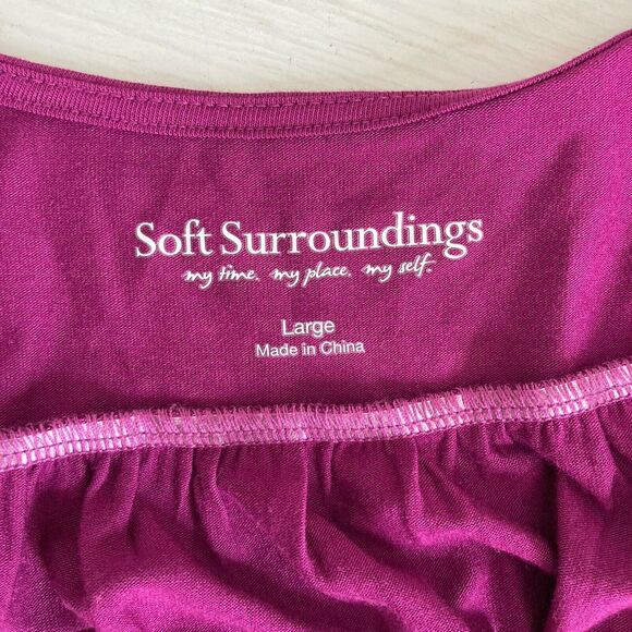 Soft Surroundings Womens Purple Open Front Top Size Large Drapey Viscose Stretch - Picture 9 of 9